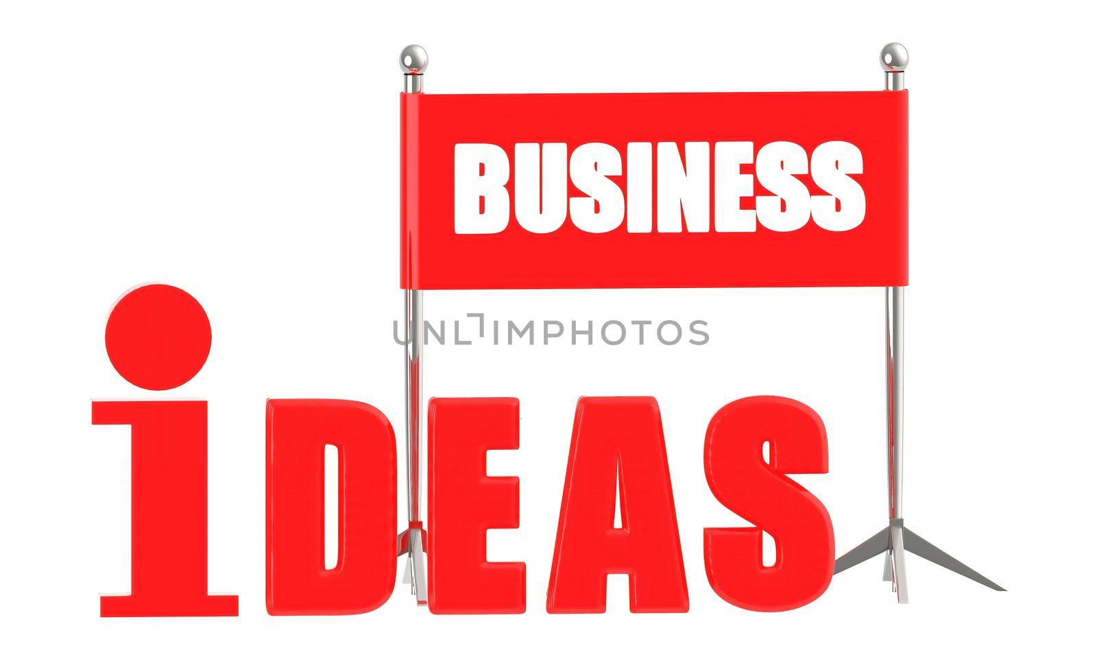 3d business ideas text in white isolated background by qualityrender