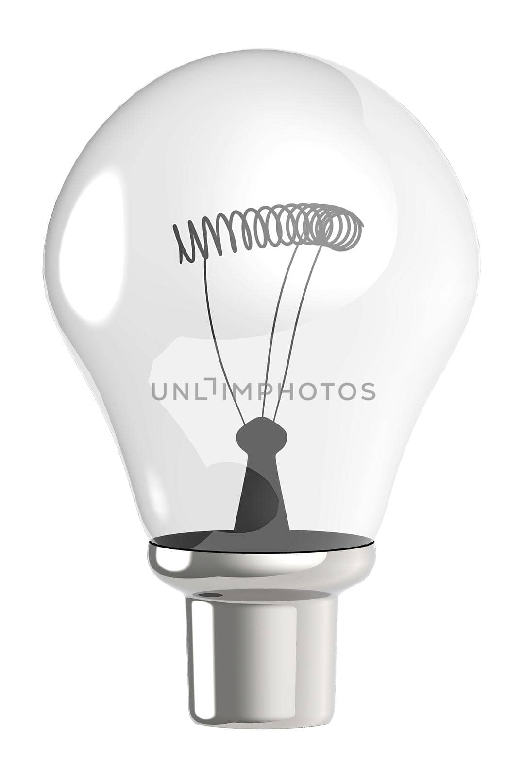 3d bulb with filament - 3d rendering
