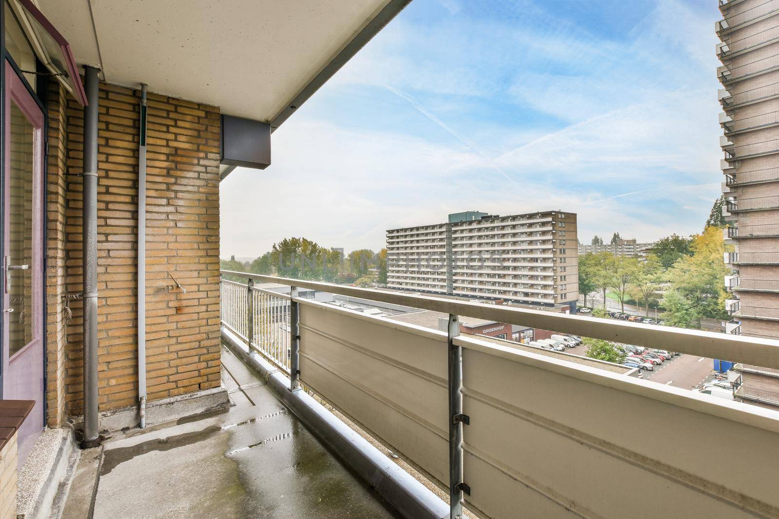 Balcony of a beautiful house in the daytime