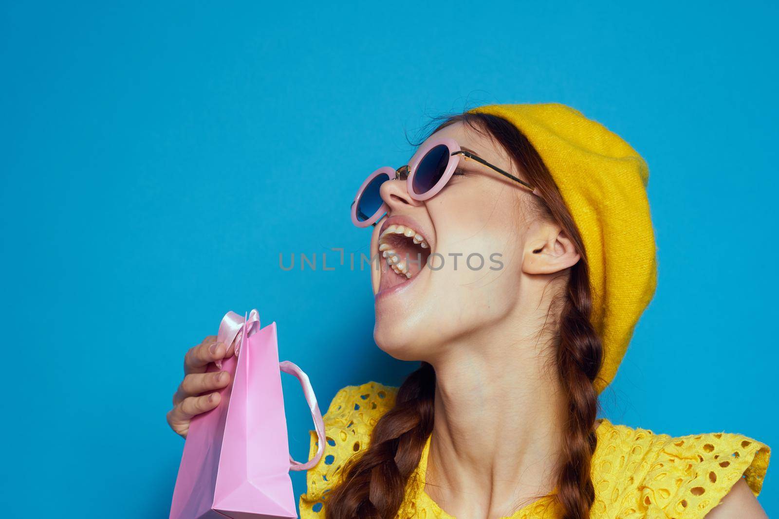 glamorous woman shopping entertainment lifestyle studio model. High quality photo