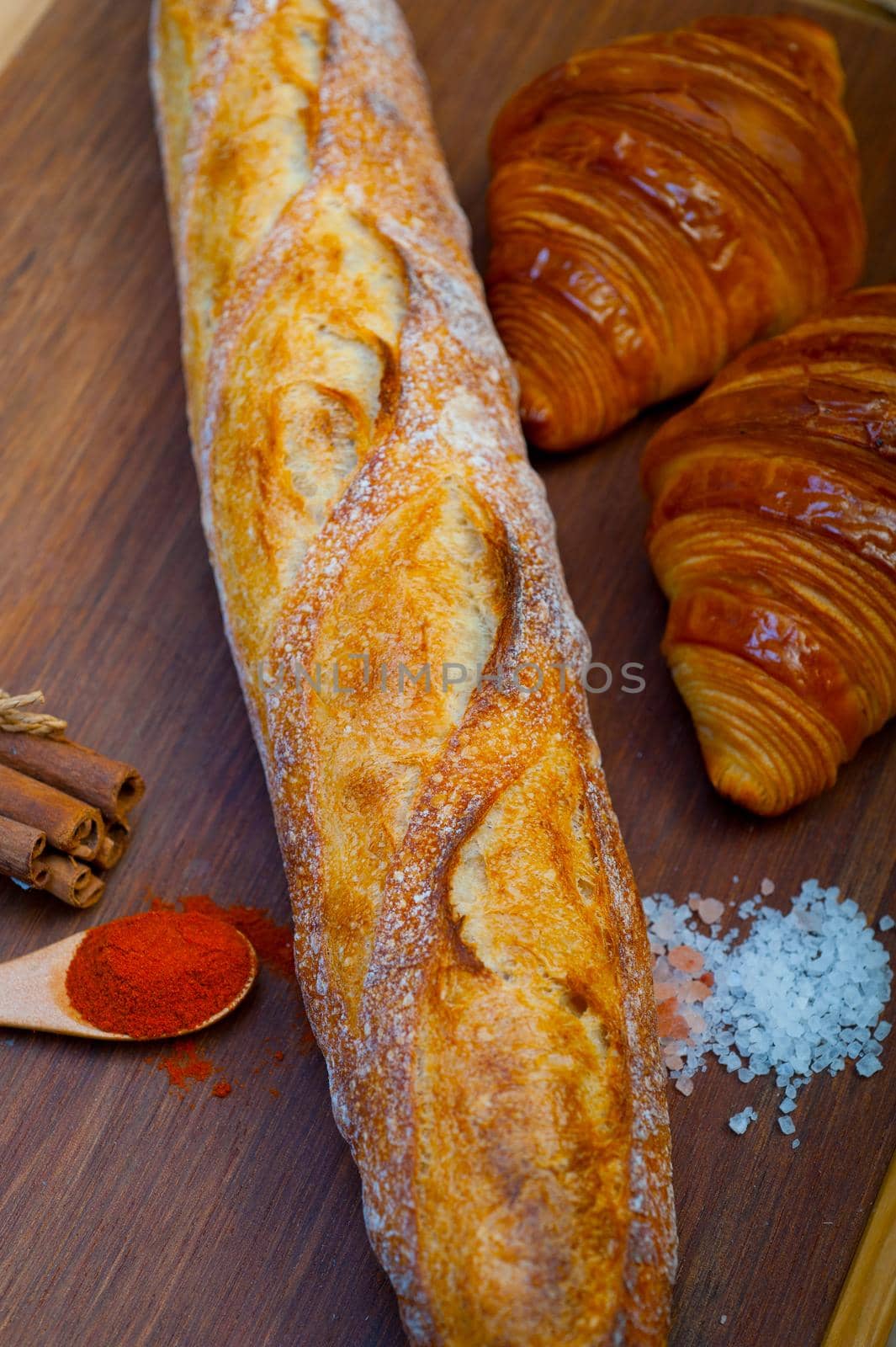 French fresh croissants and artisan baguette tradition by keko64