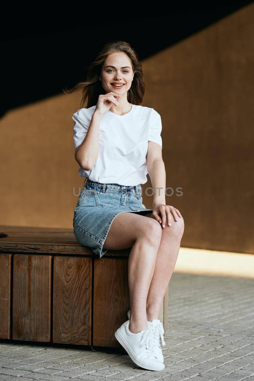 woman outdoors in park city walk leisure. High quality photo