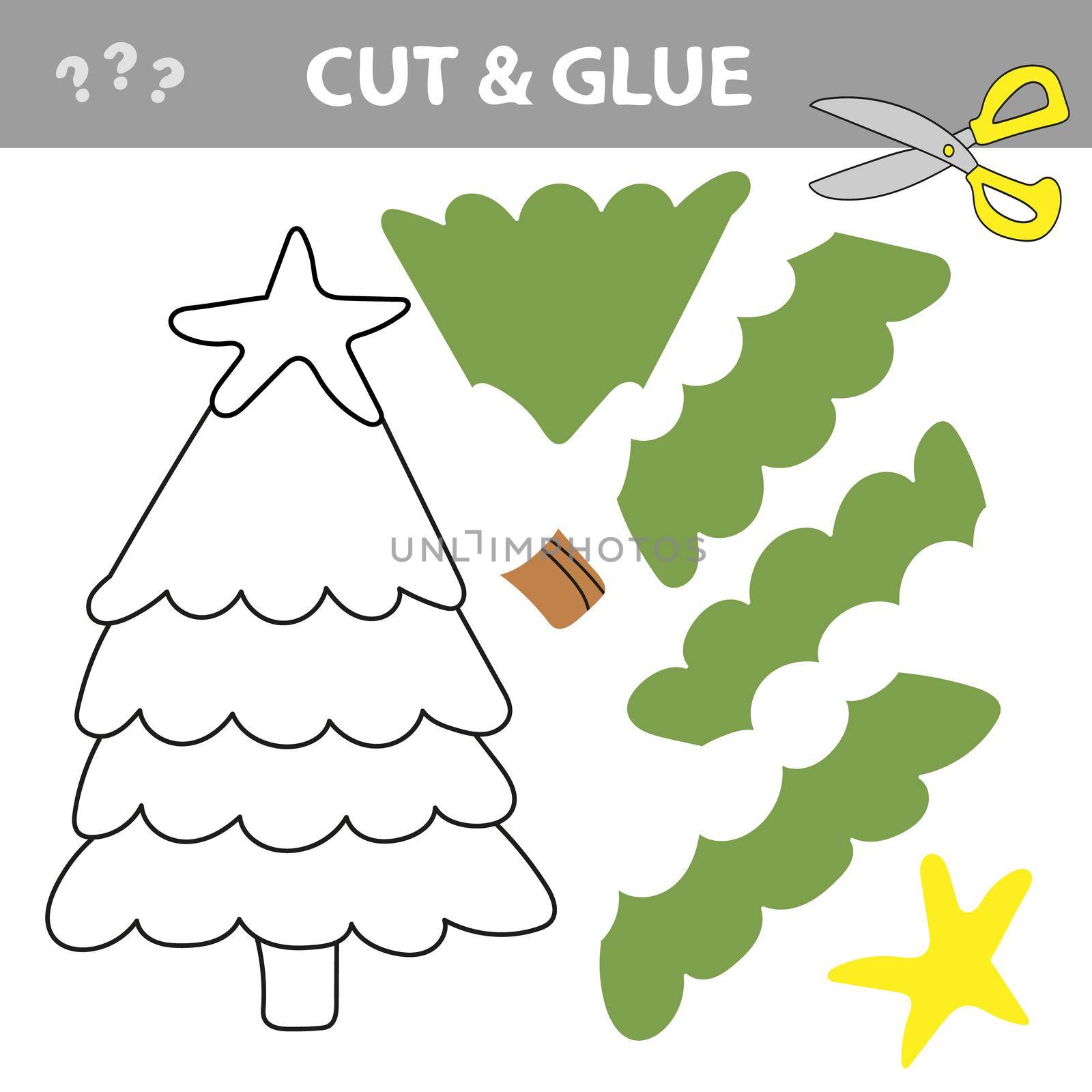 Cut and glue - Simple game for kids. Christmas Tree by natali_brill