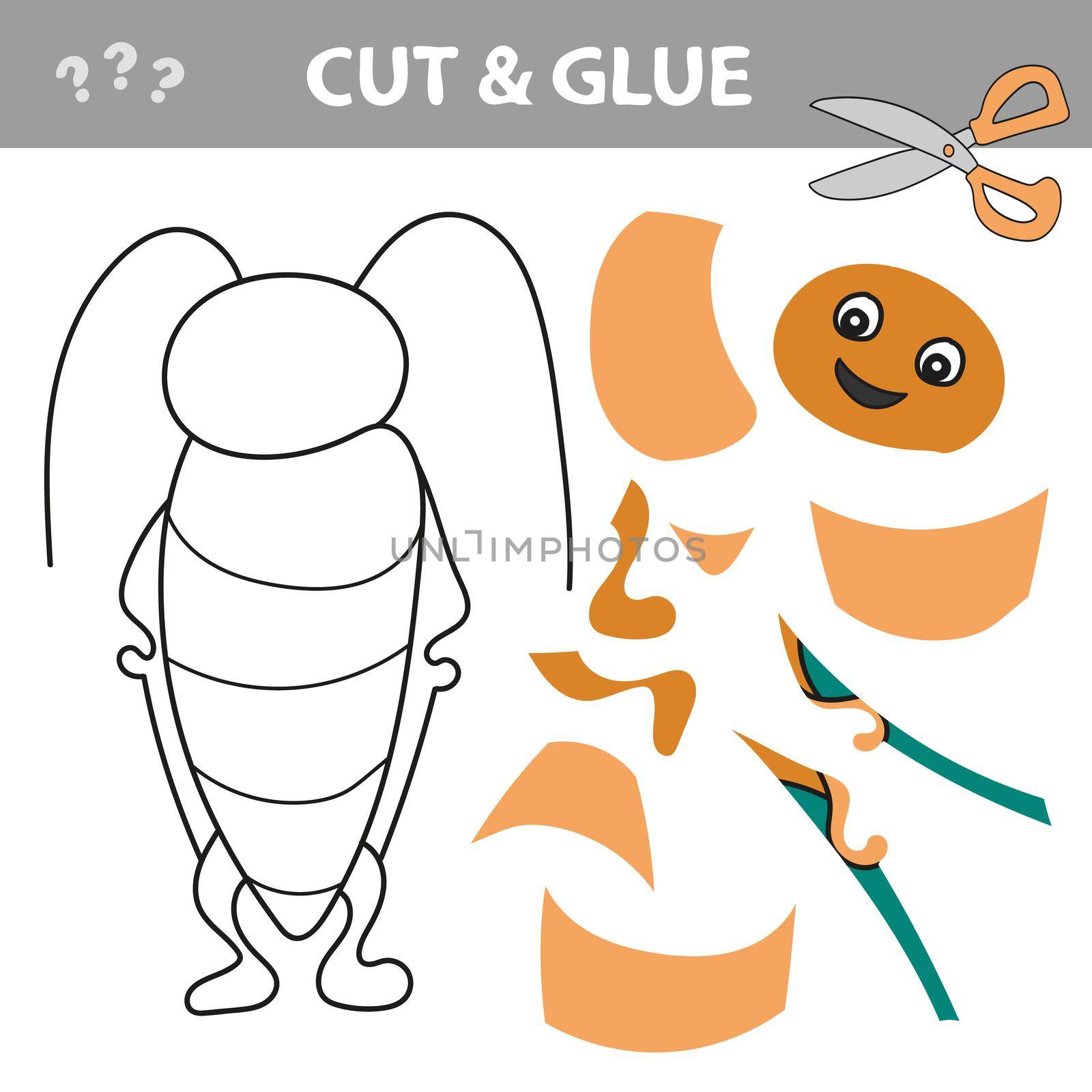 Cut and glue - Simple game for kids with bug by natali_brill