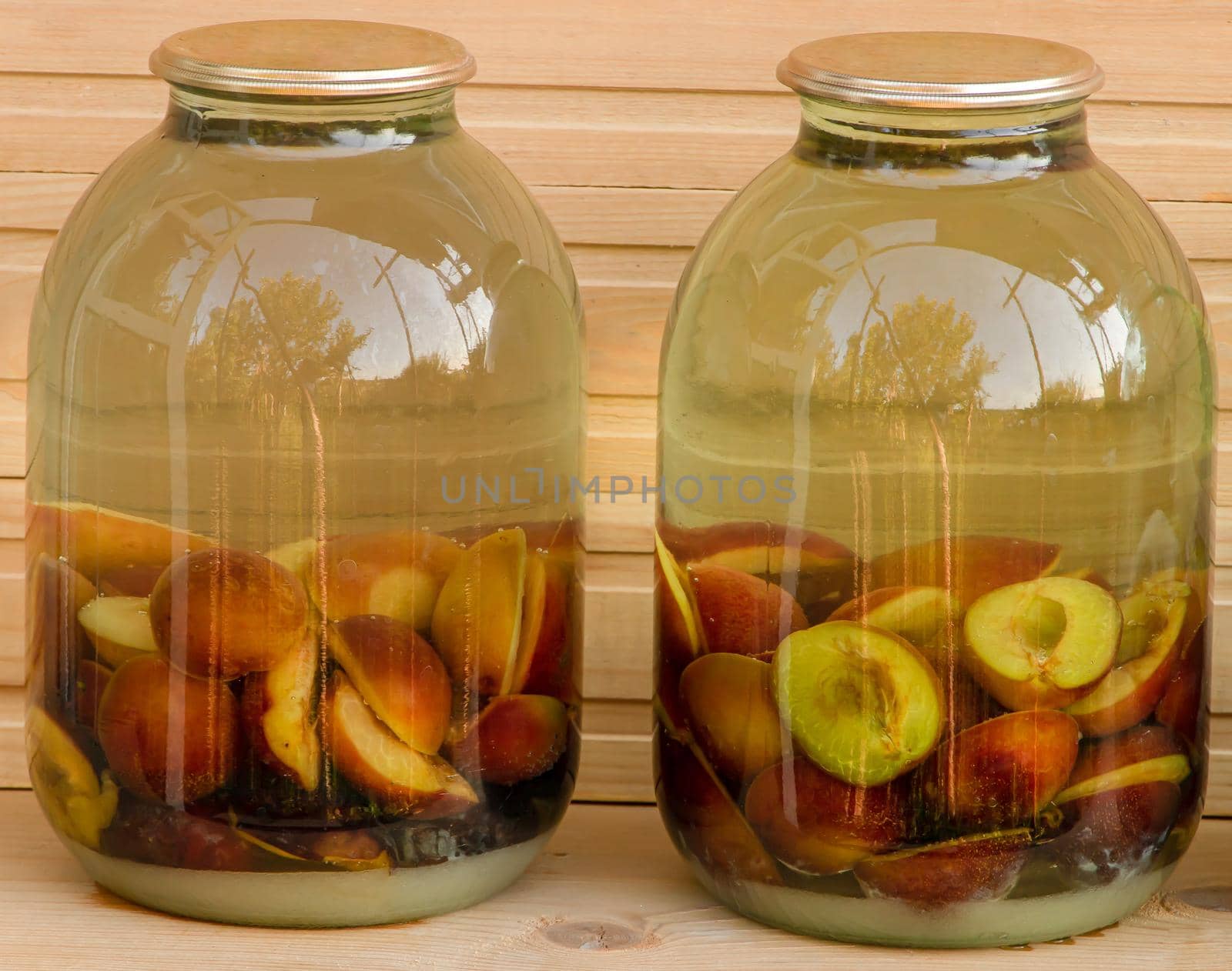 In the process of making a plum compote - added boiled water.