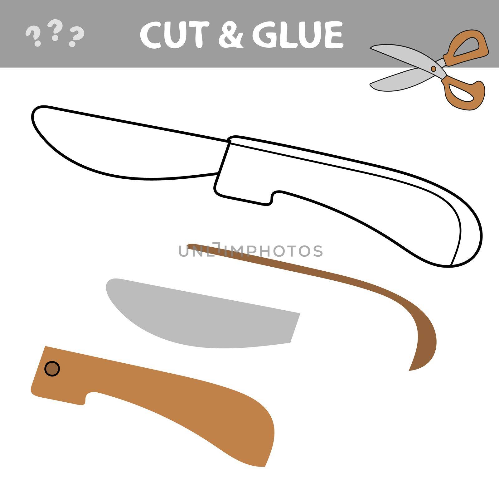 Cut and glue - Simple game for kids. Education developing worksheet with knife by natali_brill