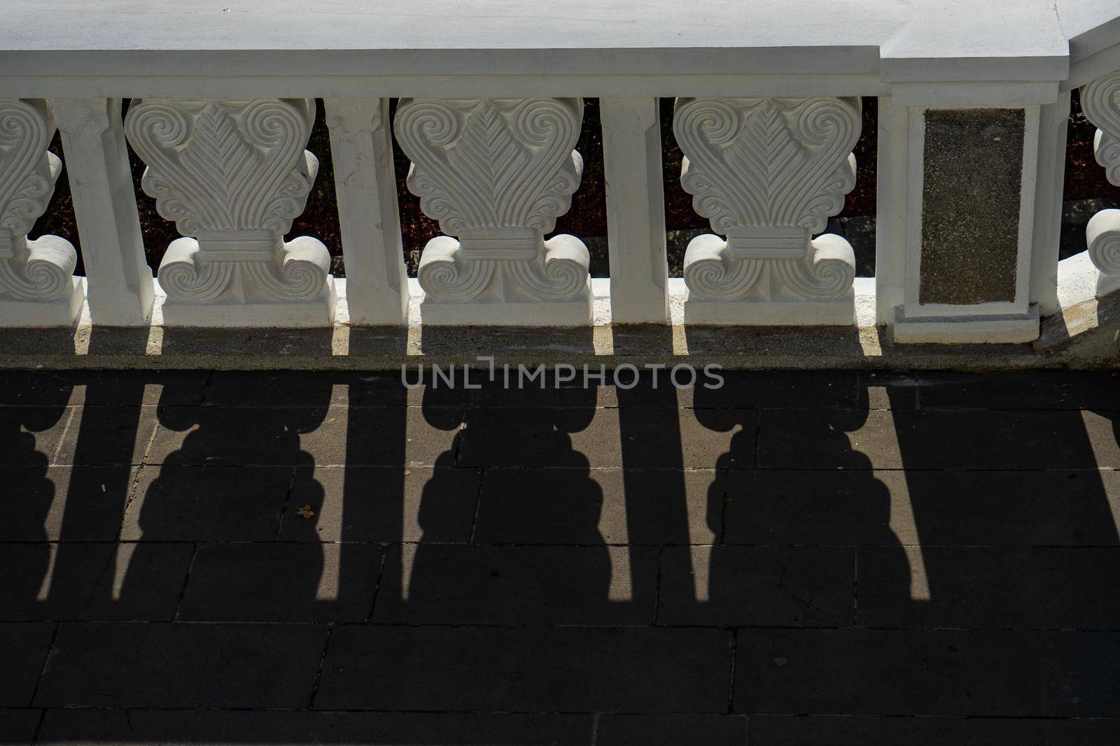 Outdoor stone fence in Vake Park in Tbilisi, Georgia