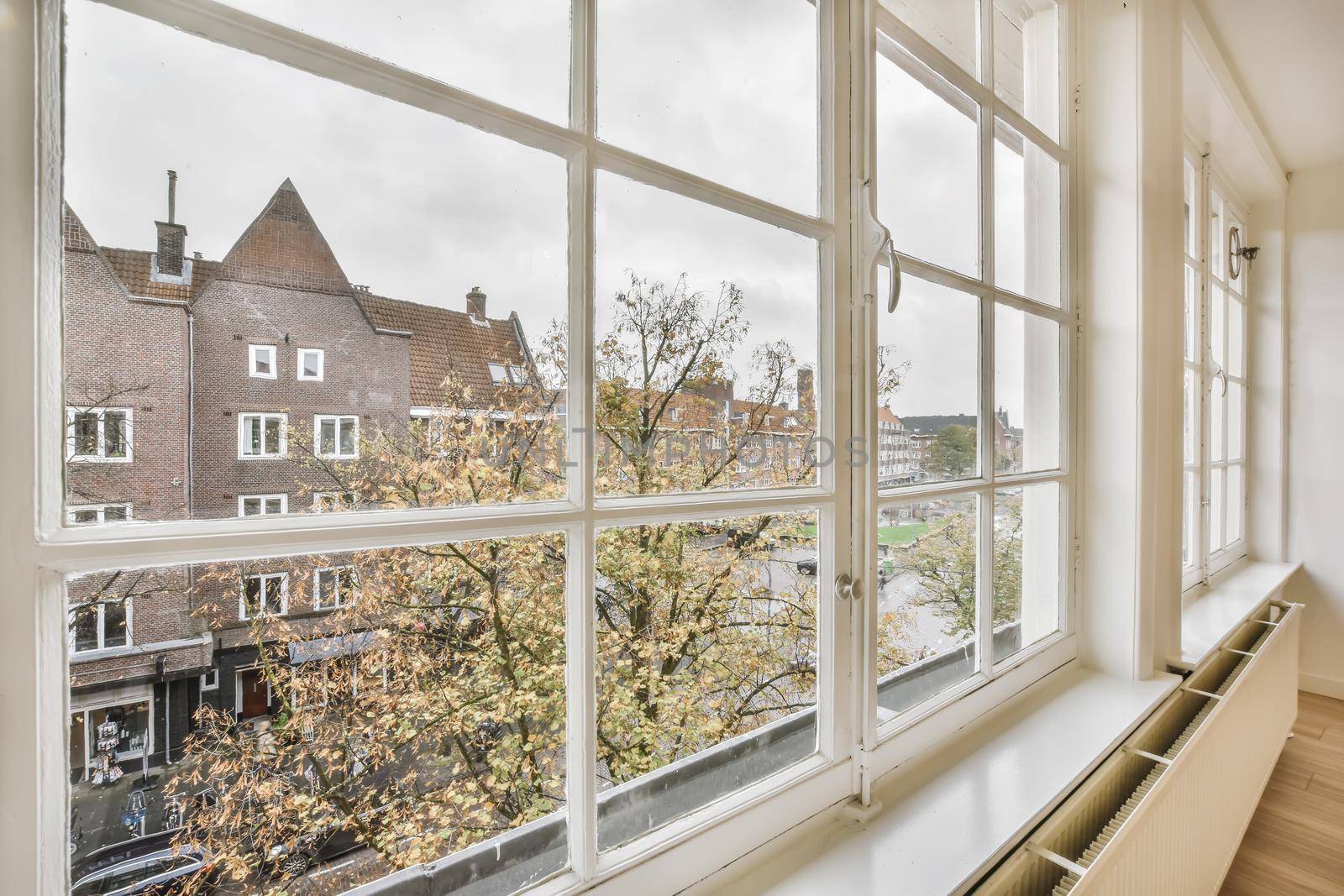 Delightful view from the window to a clean street