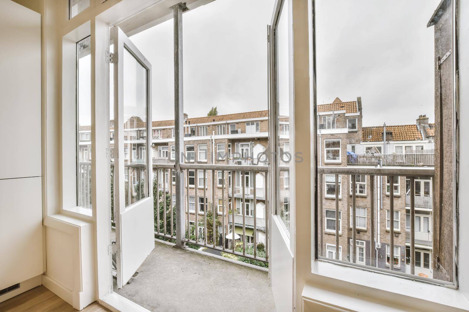 Delightful view from the window to a clean street