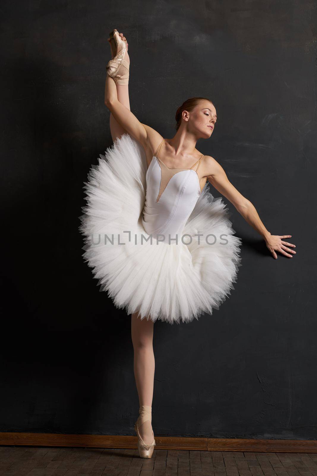 ballerina dance classic performance the dark background. High quality photo