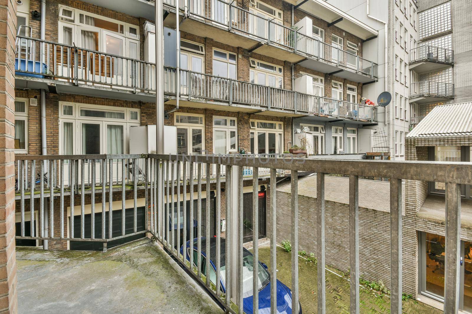 Balcony of a beautiful house in the daytime