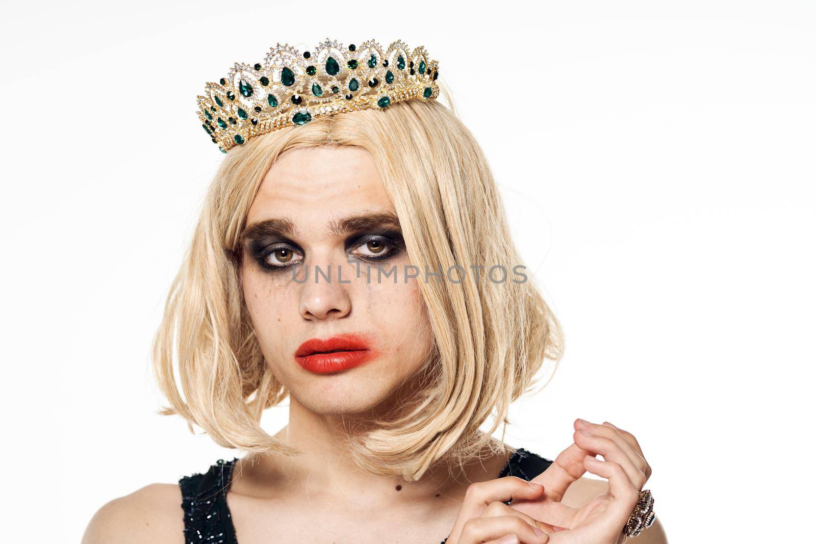 man in womens wig crossdresser makeup lgbt community by Vichizh