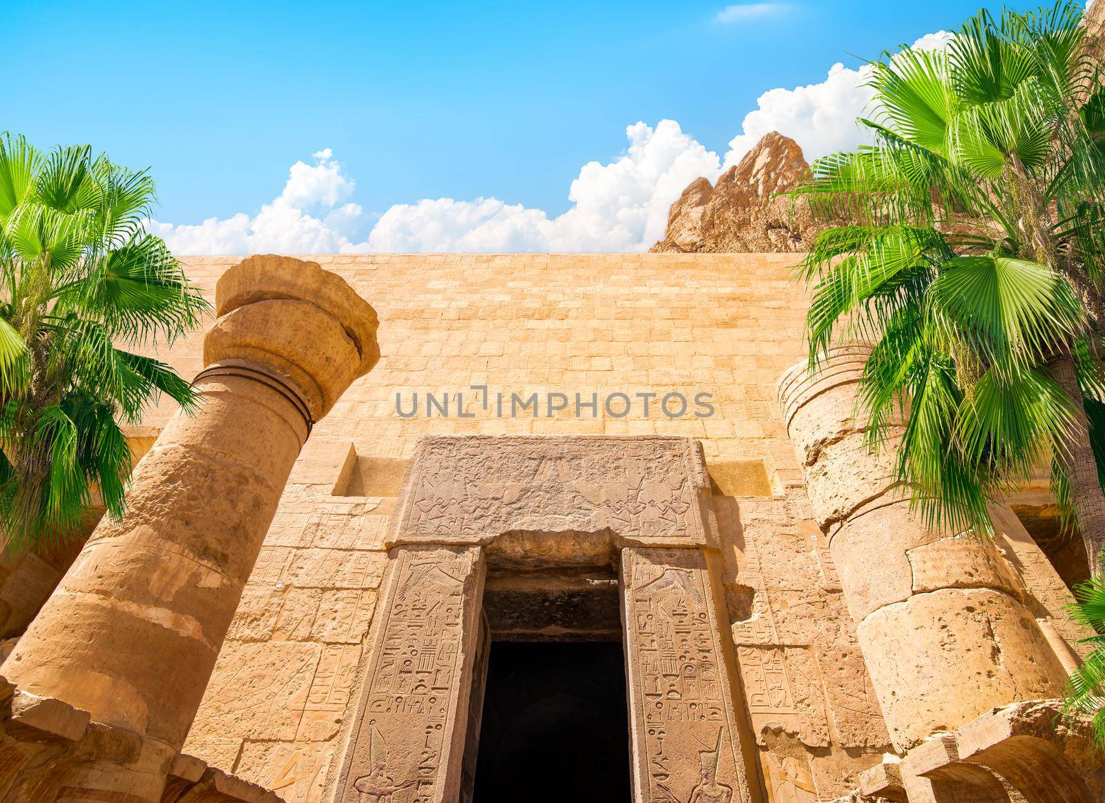 Temple of Queen Hatshepsut, View of the temple in the rock in Egypt