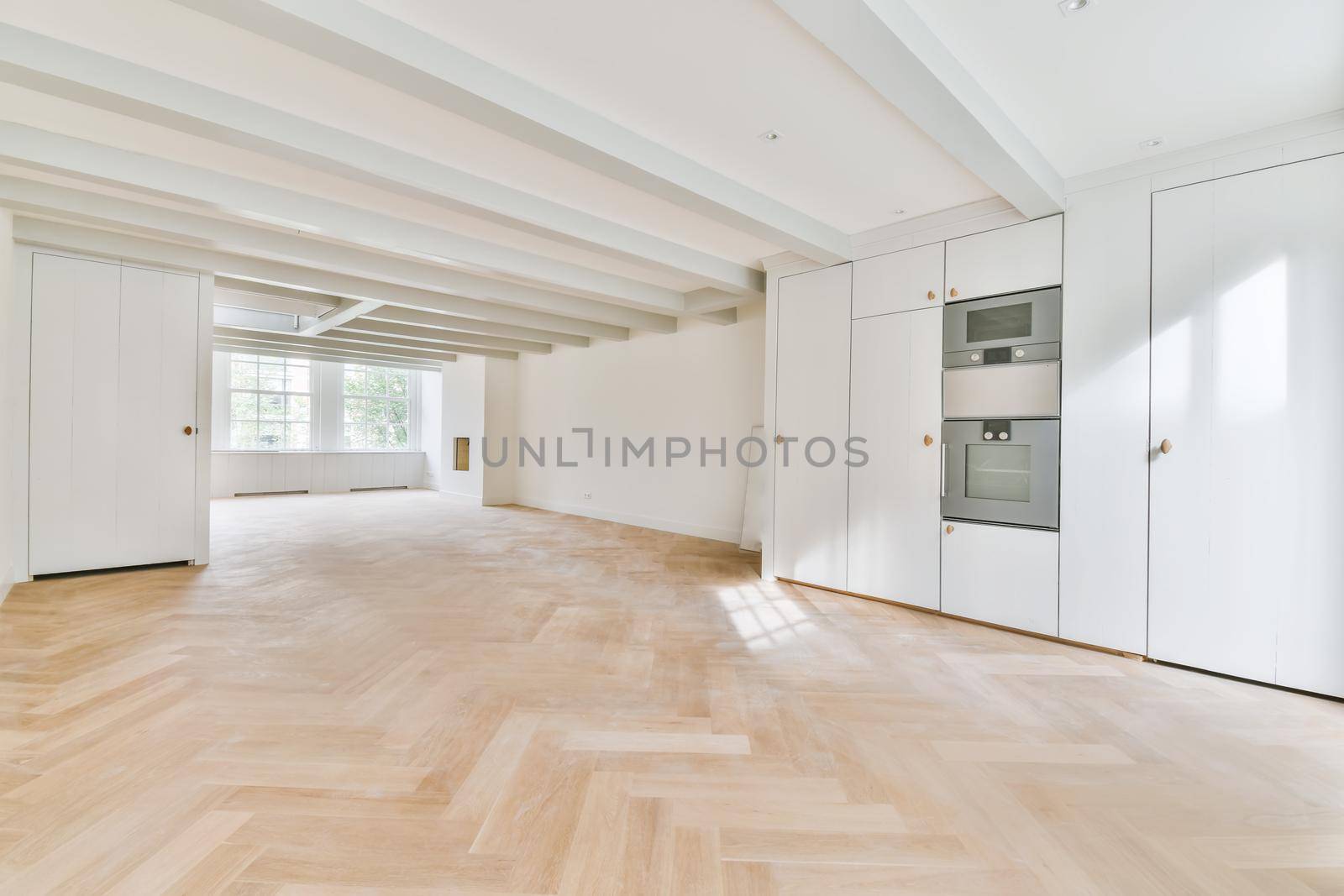 Magnificent huge bright room with large windows