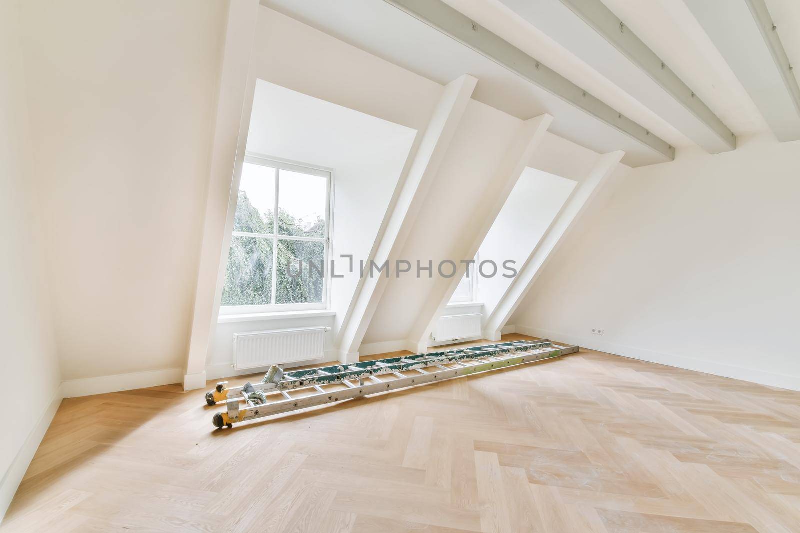 Interior of attractive and pretty room with window