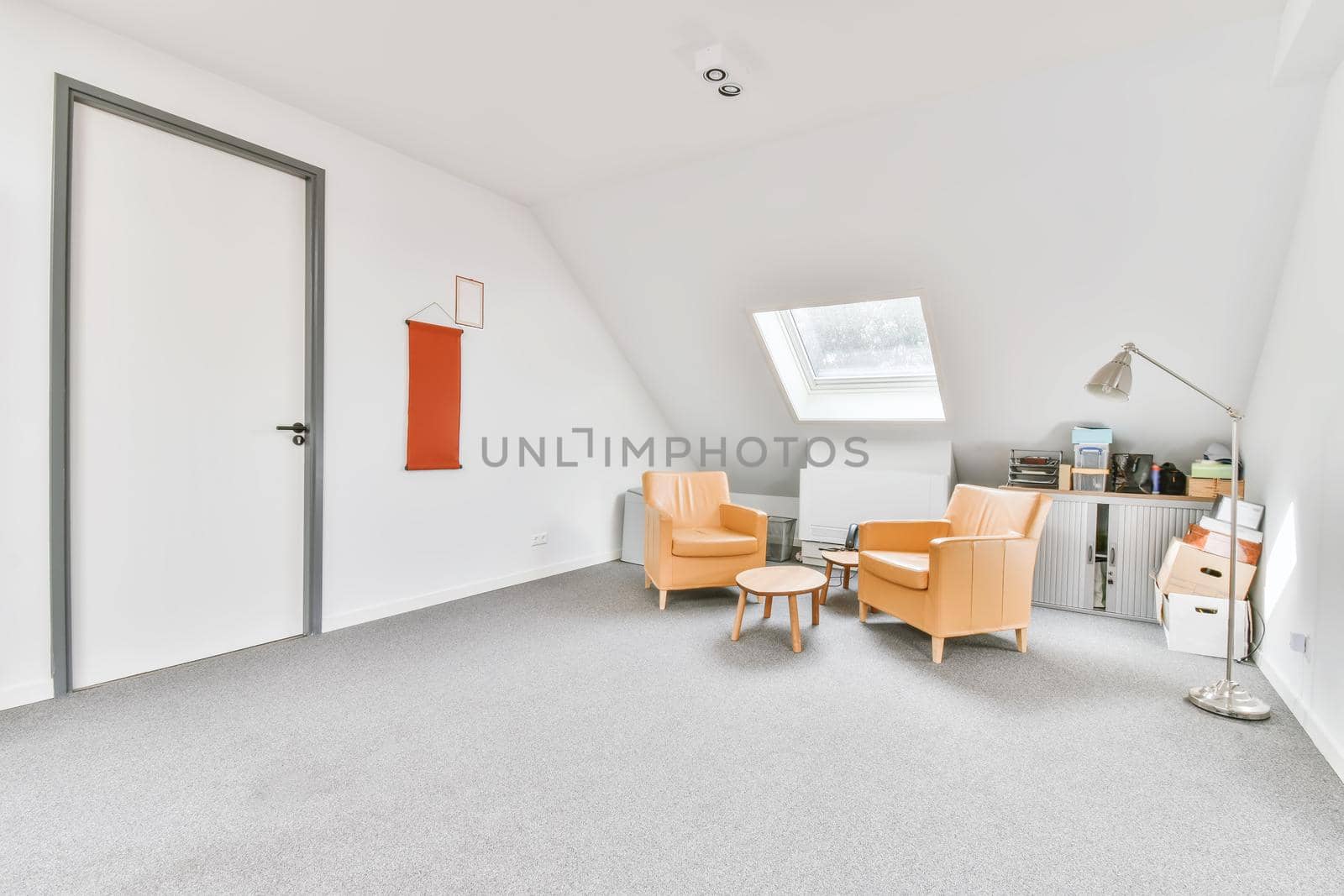 Cozy room with two soft yellow armchairs