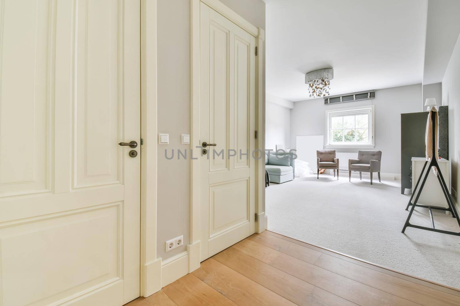 A short corridor leading to the living room