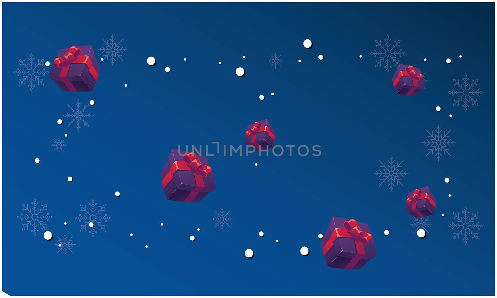 various gifts placed on abstract stars background