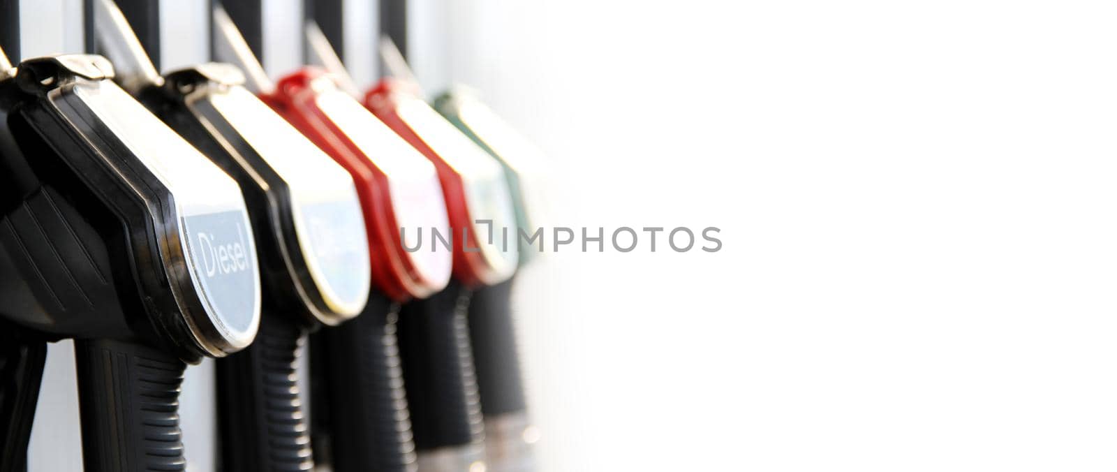 Gas station with different types of fuel by BEMPhoto