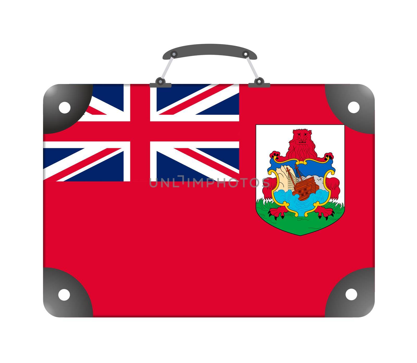 Bermuda country flag in the form of a travel suitcase on a white background - illustration