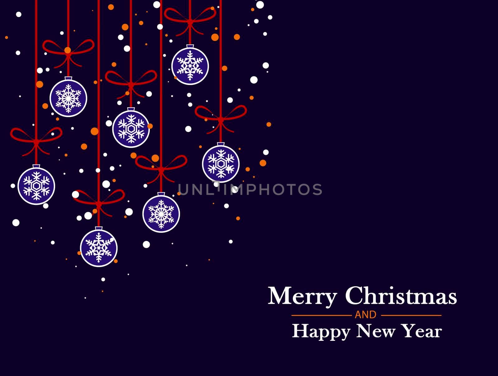 Christmas background with bright bulbs and holiday decorations by BEMPhoto