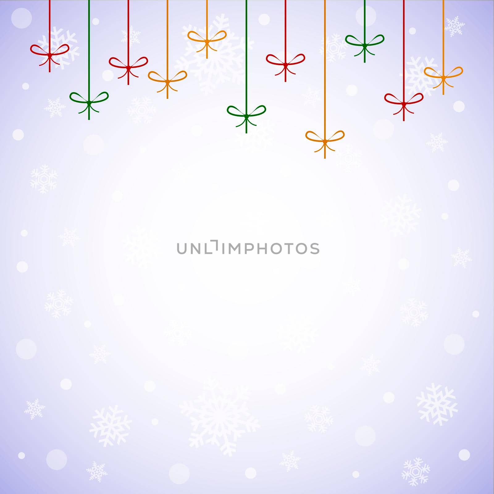 Christmas background with bright bulbs and holiday decorations- illustration