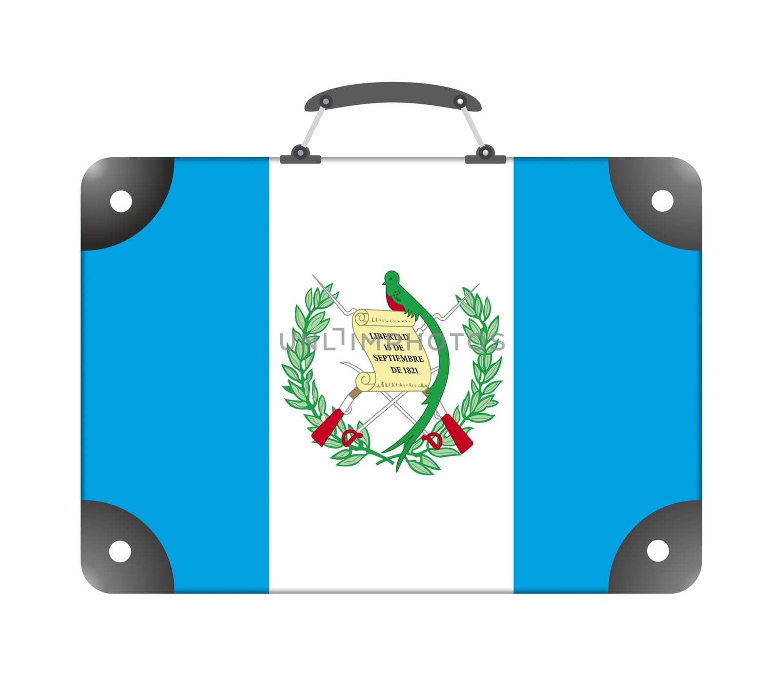 Guatemala flag in the form of a travel suitcase on a white background by BEMPhoto