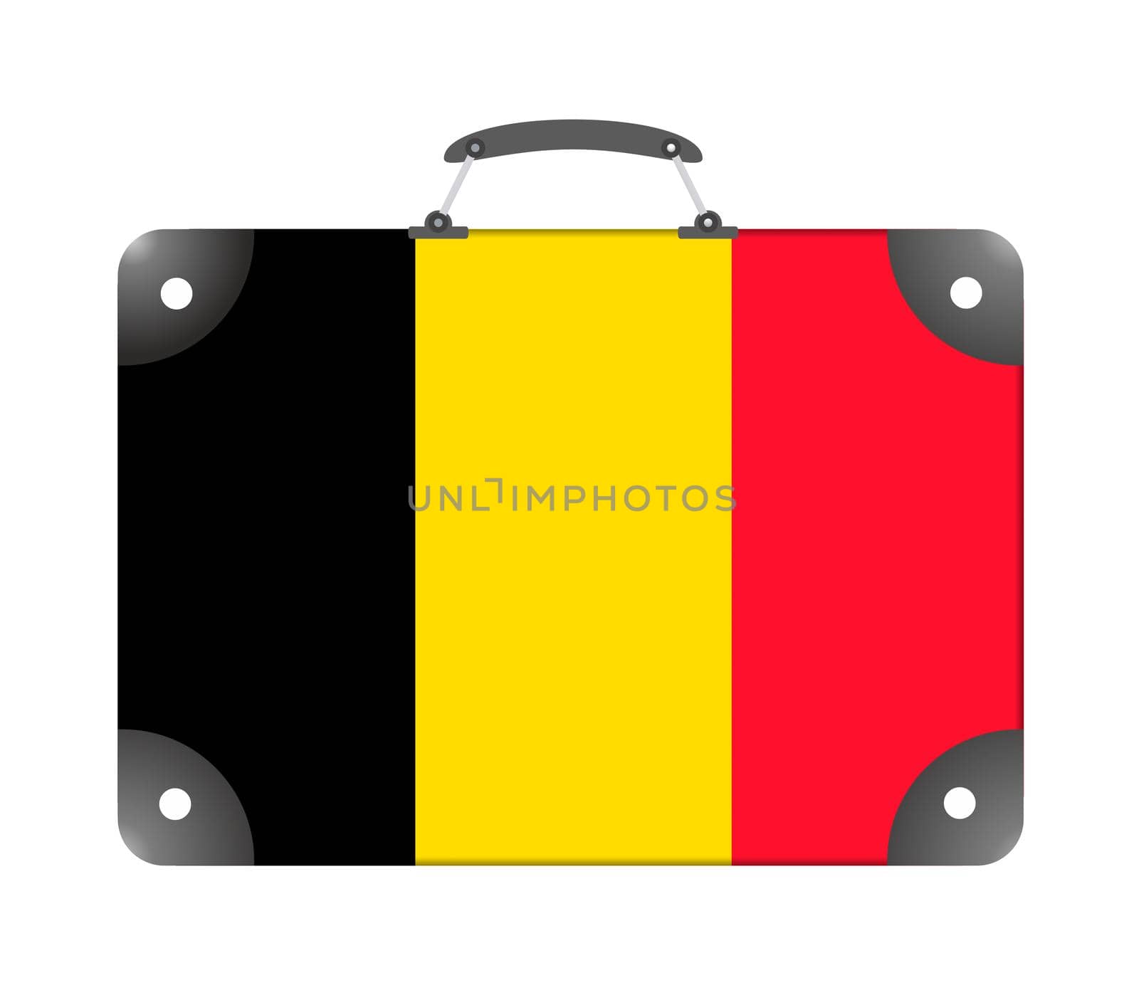 Belgium country flag in the form of a travel suitcase on a white background - illustration