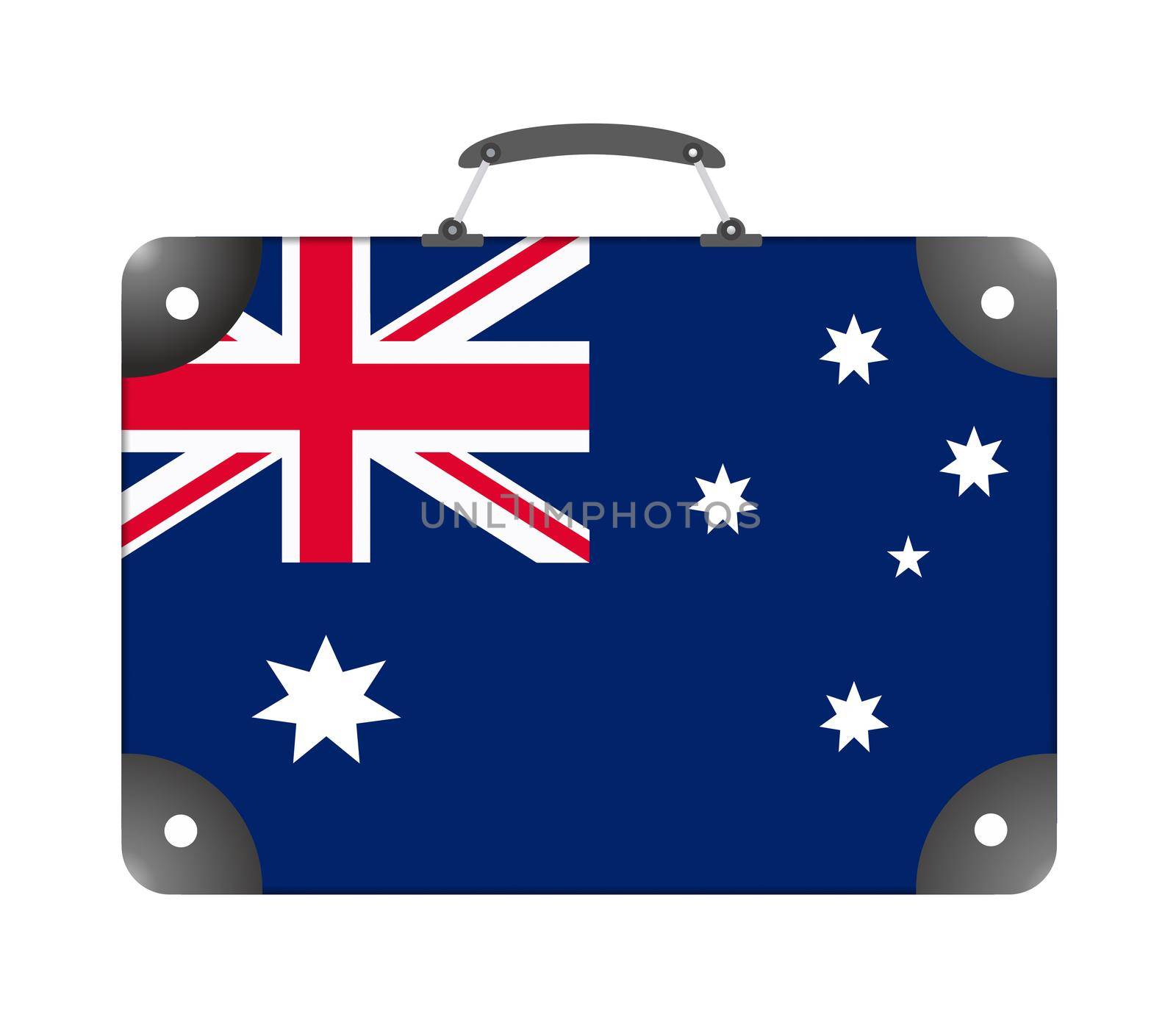 Australia country flag in the form of a travel suitcase by BEMPhoto