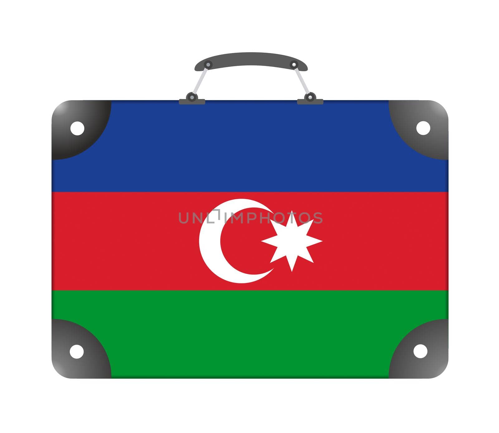 Flag of the country of Azerbaijan in the form of a suitcase for travel by BEMPhoto