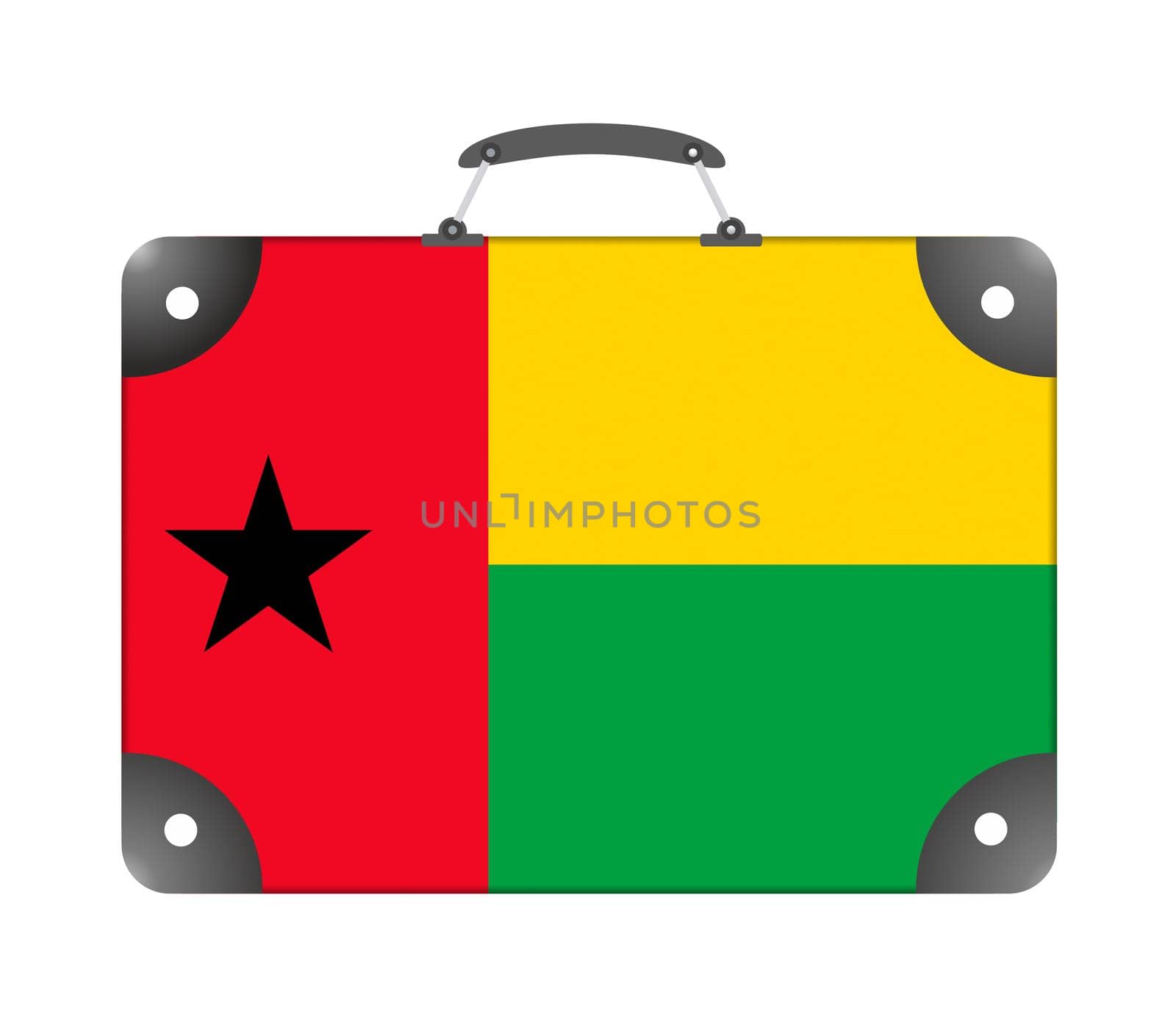 Guinea-Bissau flag in the form of a travel suitcase on a white background - illustration