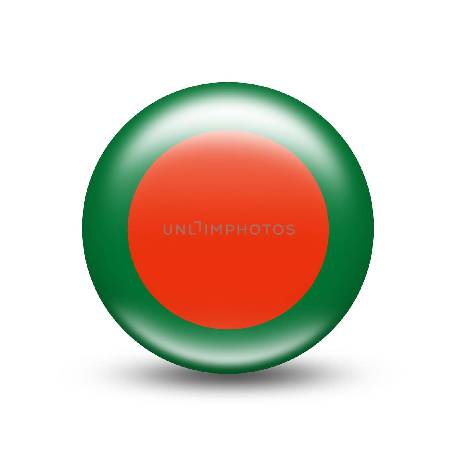 Bangladesh country flag in sphere with white shadow by BEMPhoto