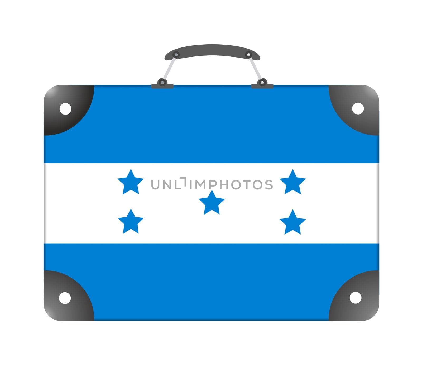 Honduras country flag in the form of a travel suitcase on a white background by BEMPhoto