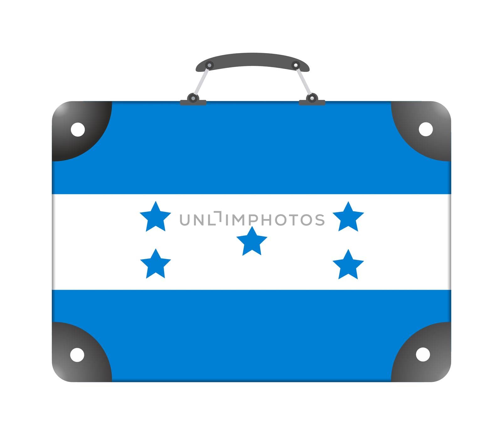 Honduras country flag in the form of a travel suitcase on a white background - illustration