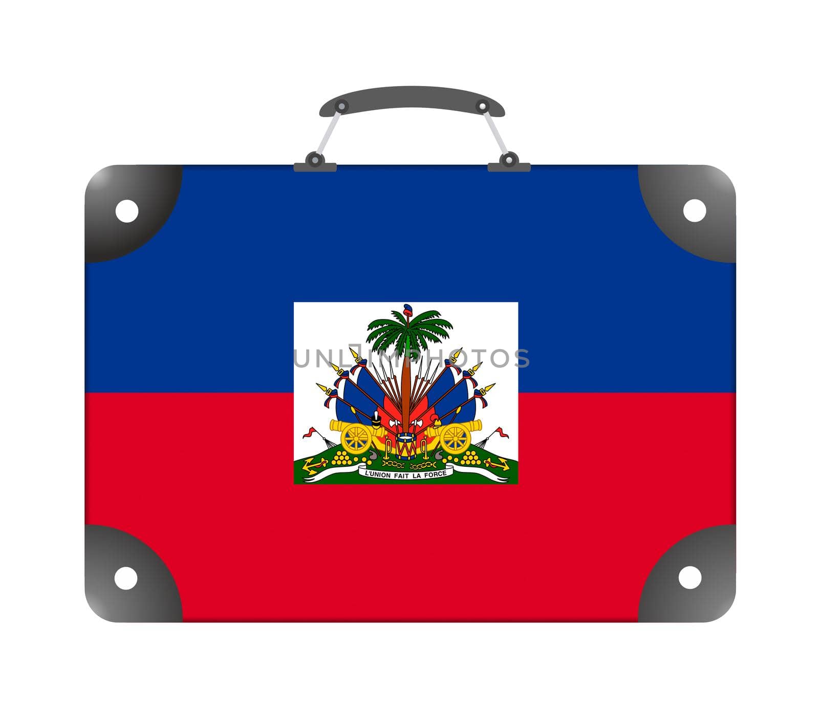 Haiti country flag in the form of a travel suitcase on a white background by BEMPhoto