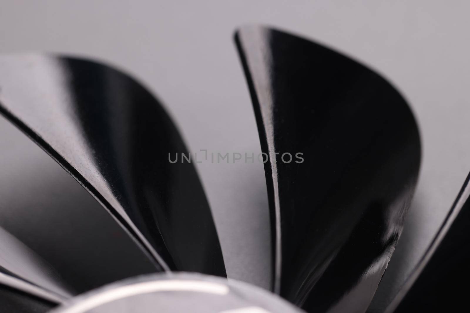 Closeup of black blades cooler of computer background by kuprevich