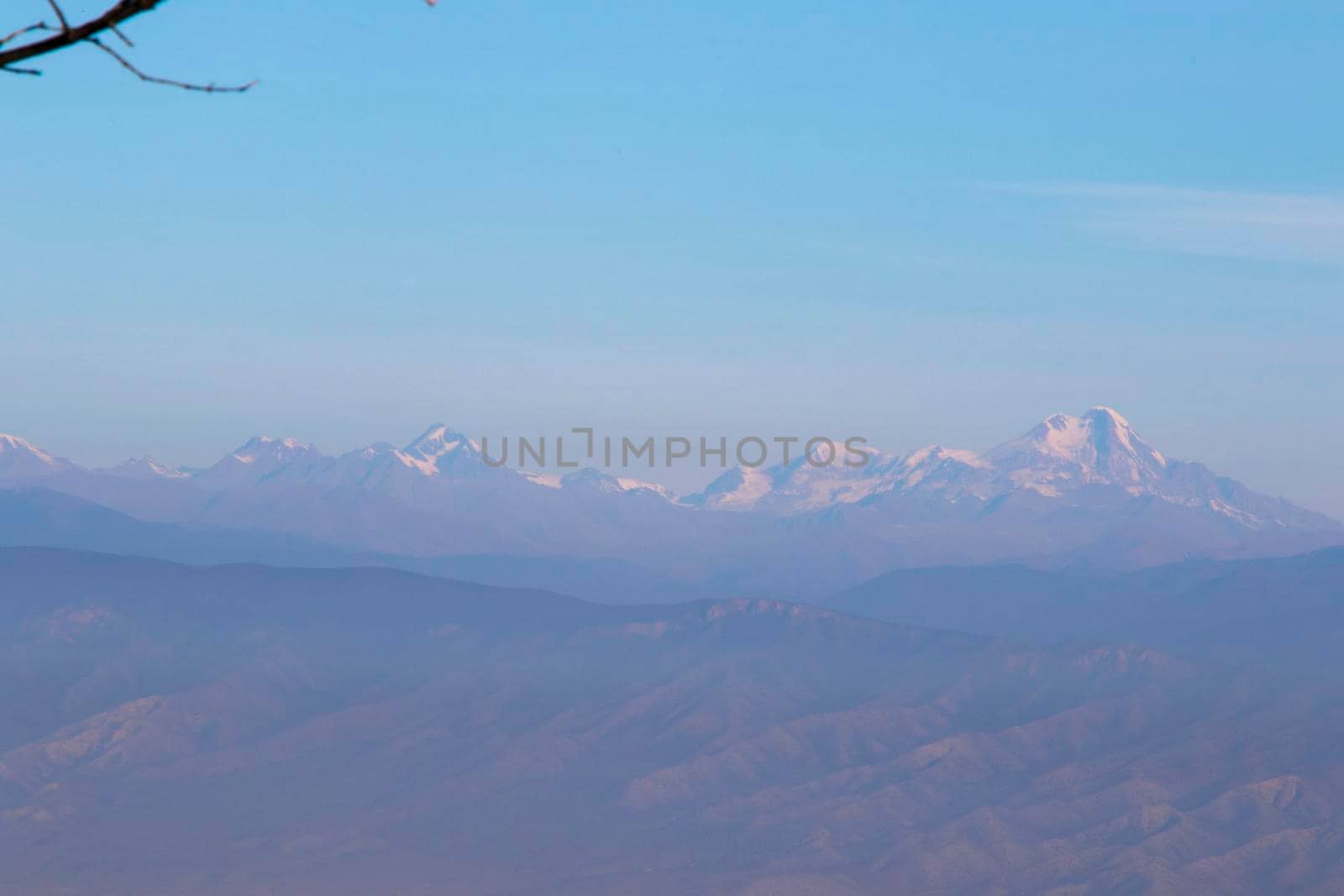 Caucasian mountain range landscape in view in Georgia