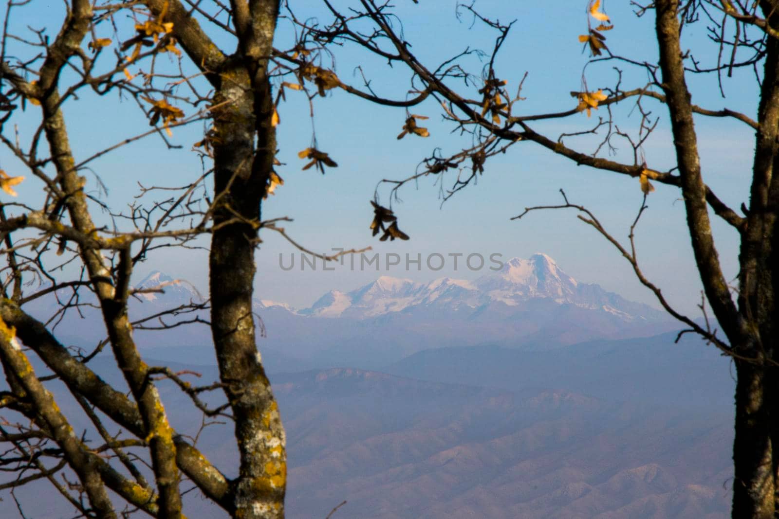 Caucasian mountain range landscape in view by Taidundua