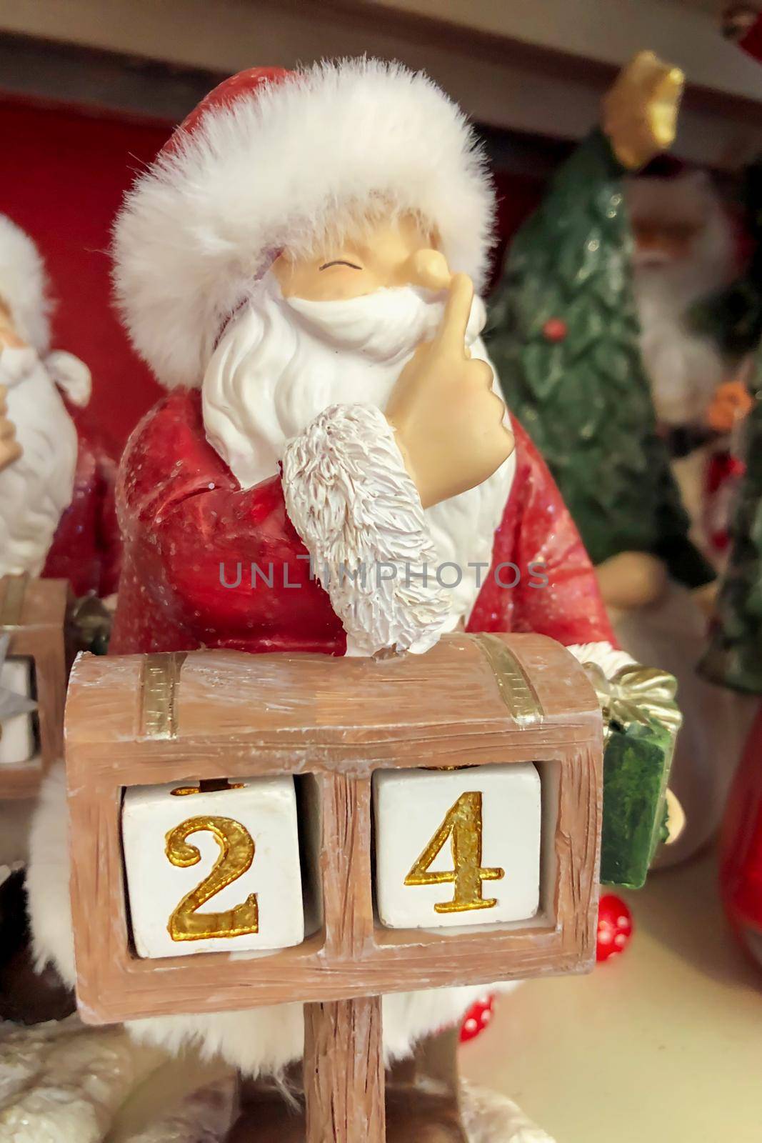 Santa Claus advent calendar at a shop