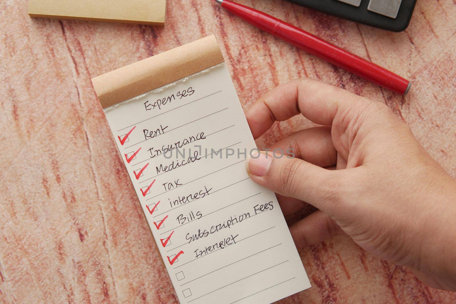 check mark on a check box on a paper .