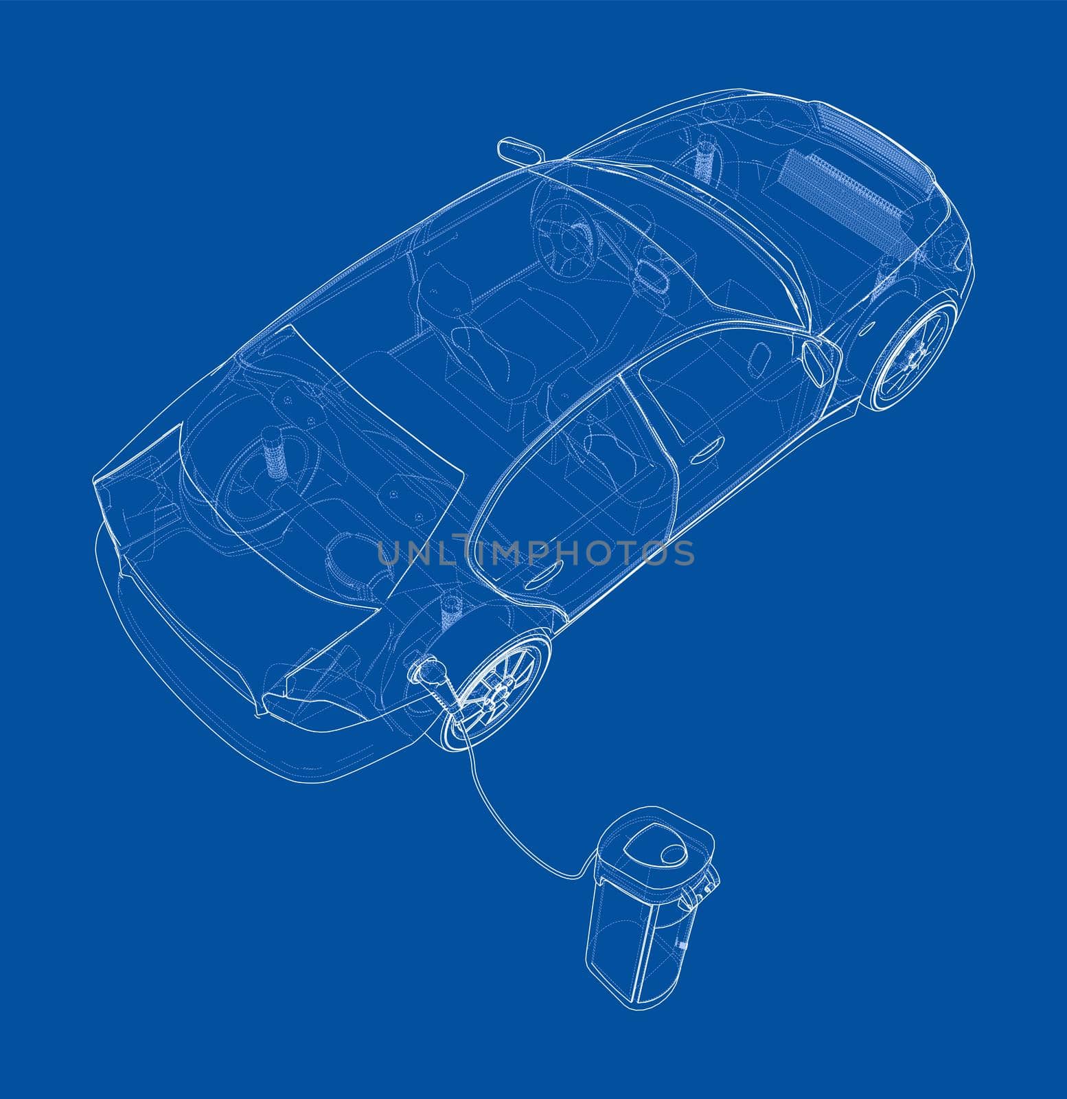 Electric Vehicle Charging Station Sketch by cherezoff