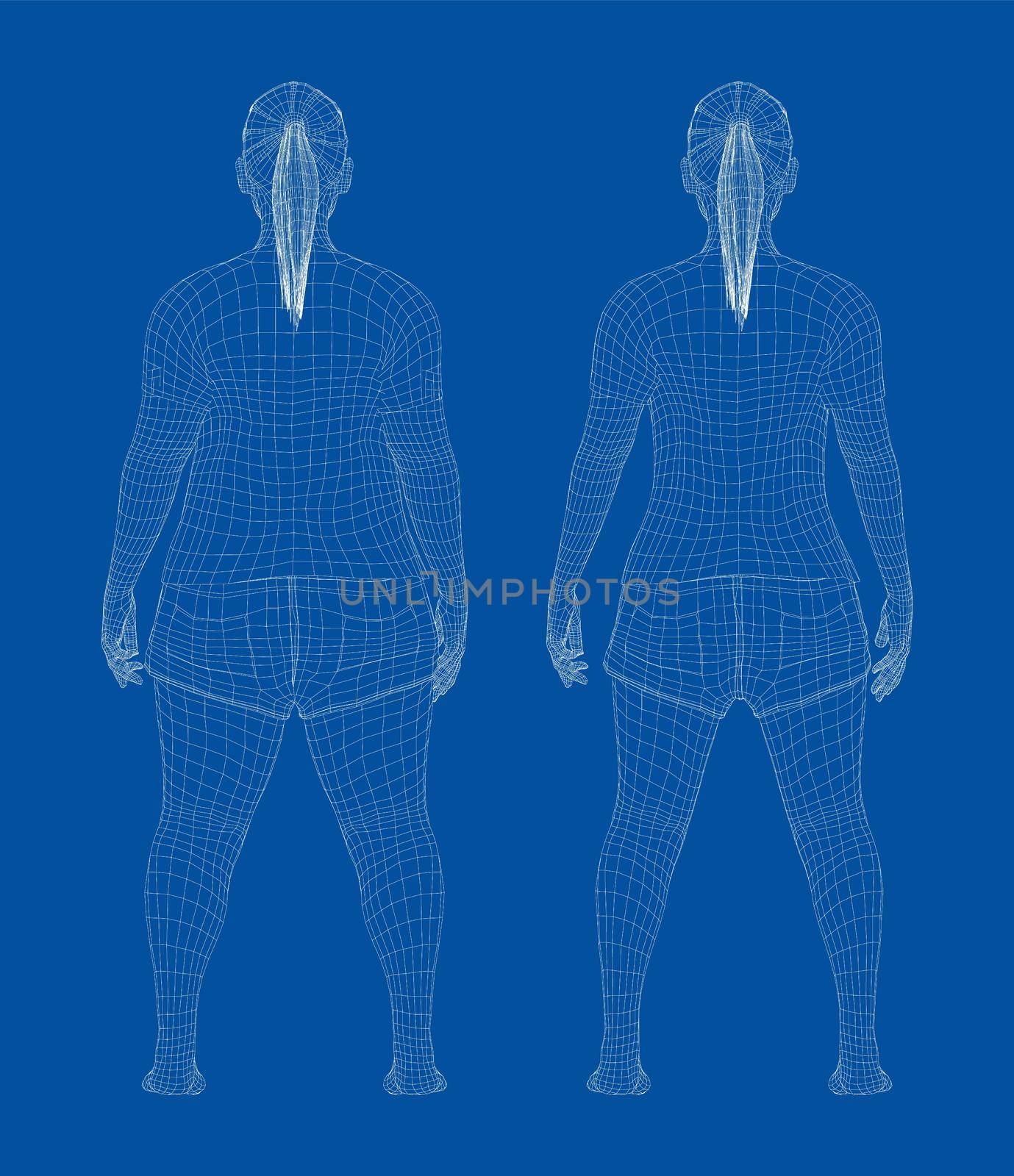 Fat and slim woman, before and after weight loss by cherezoff