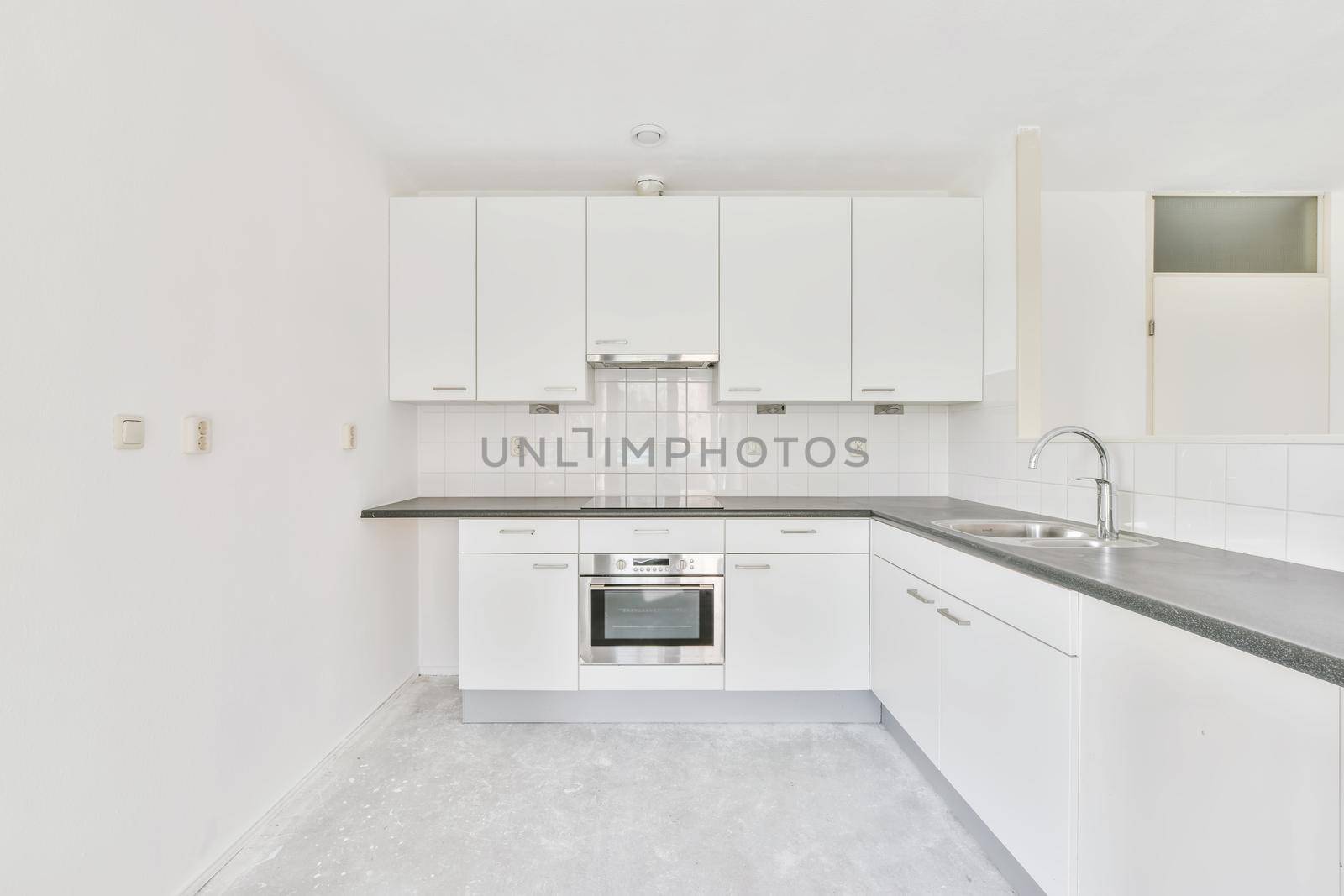 Bright kitchen with a luxury kitchen island in the elegant house