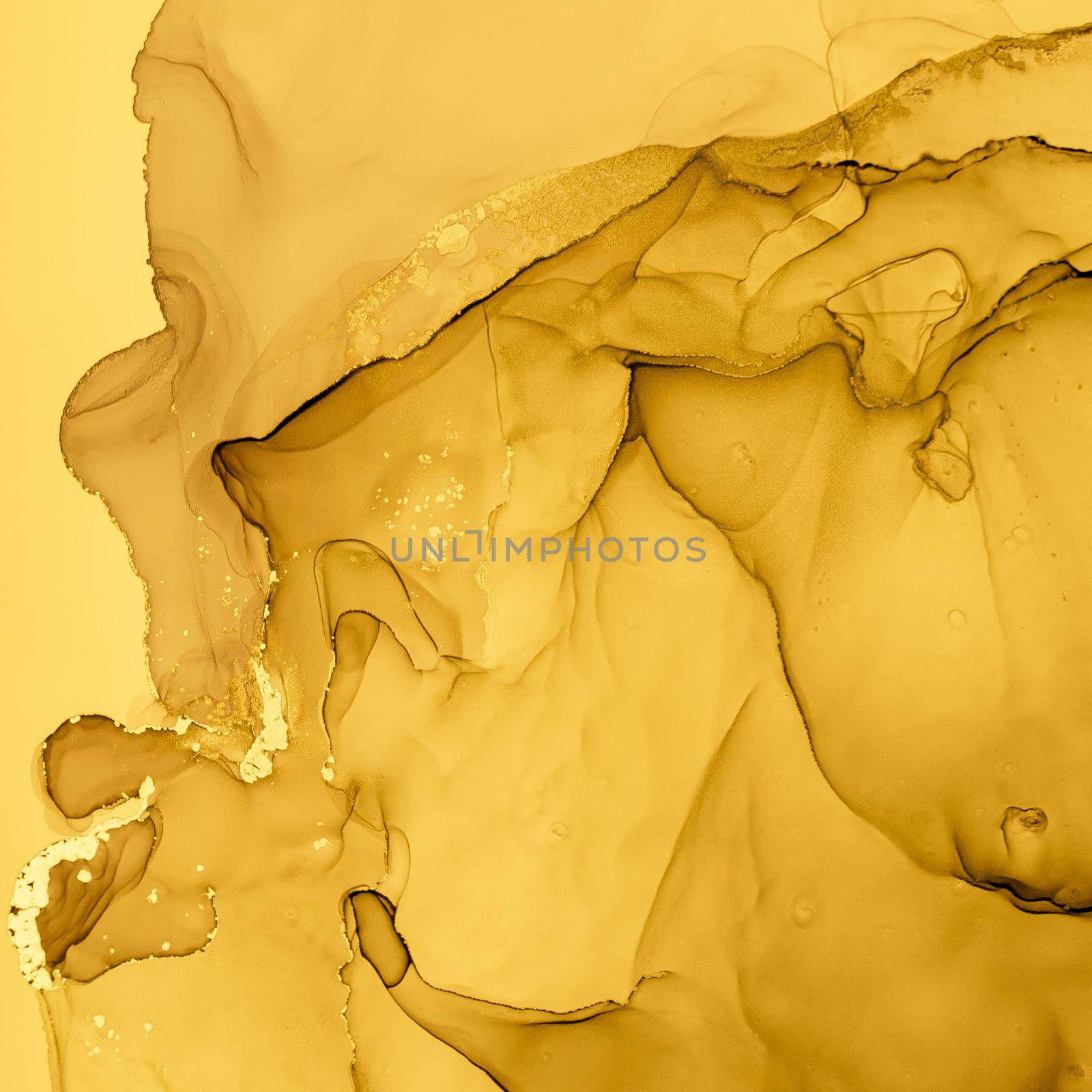 Gold Fluid Art. Liquid Marble Background. Acrylic Oil Texture. Abstract Paint. Fluid Art. Creative Flow Wallpaper. Yellow Ethereal Drops. Glitter Alcohol Ink Illustration. Liquid Fluid Art.