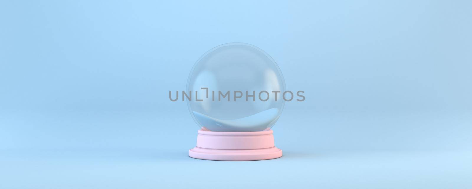 Pink glass ball 3D rendering illustration isolated on blue background