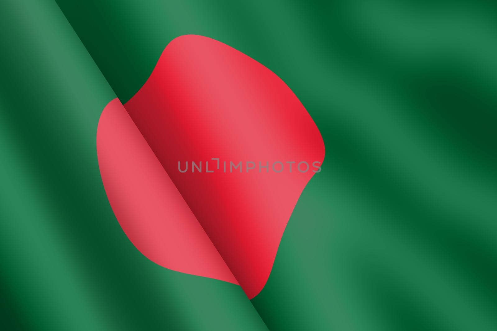 A Bangladesh waving flag 3d illustration wind ripple
