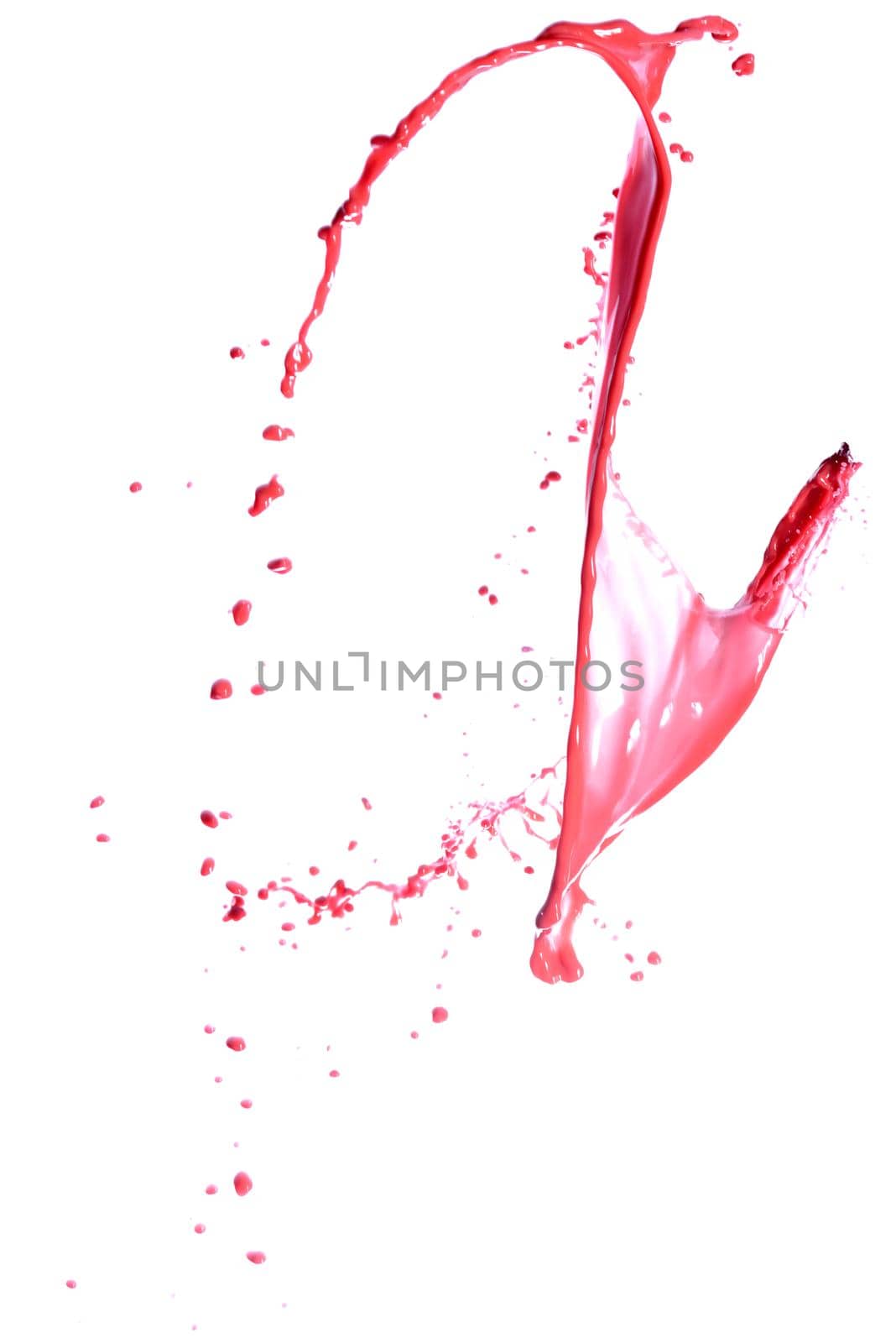 Colored splashes in abstract shape, isolated on white background