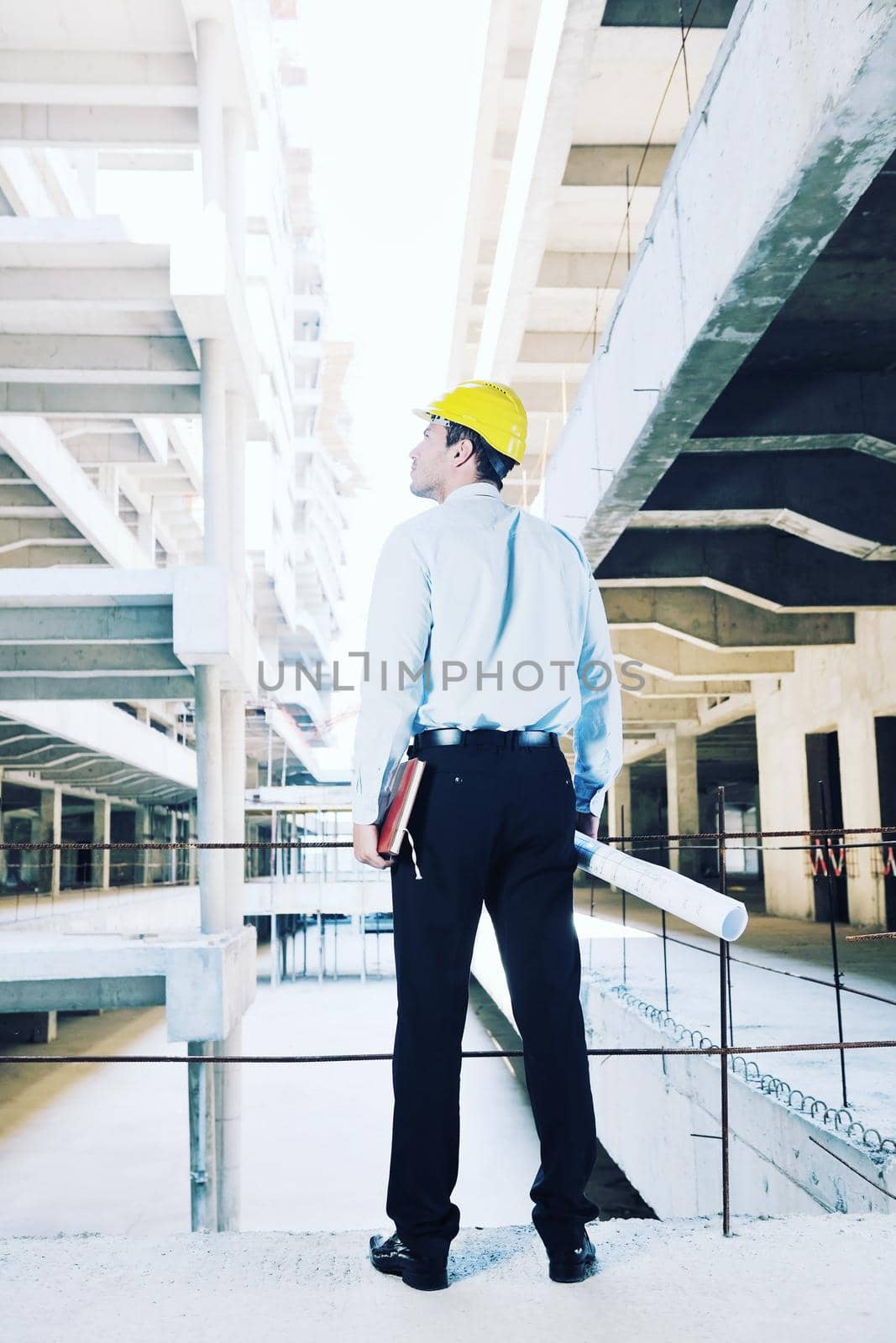 business man Architect engineer manager at construction site project