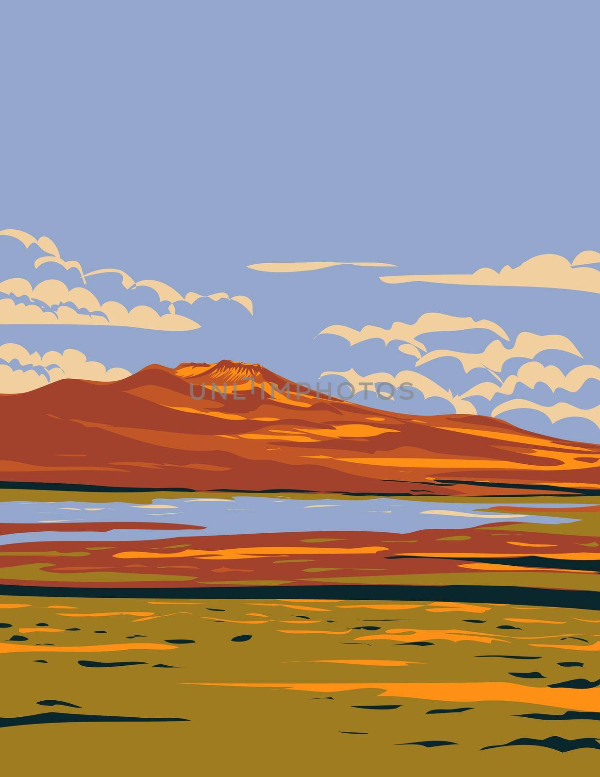 Rye Patch State Recreation Area on the Humboldt River in Nevada USA WPA Poster Art by patrimonio