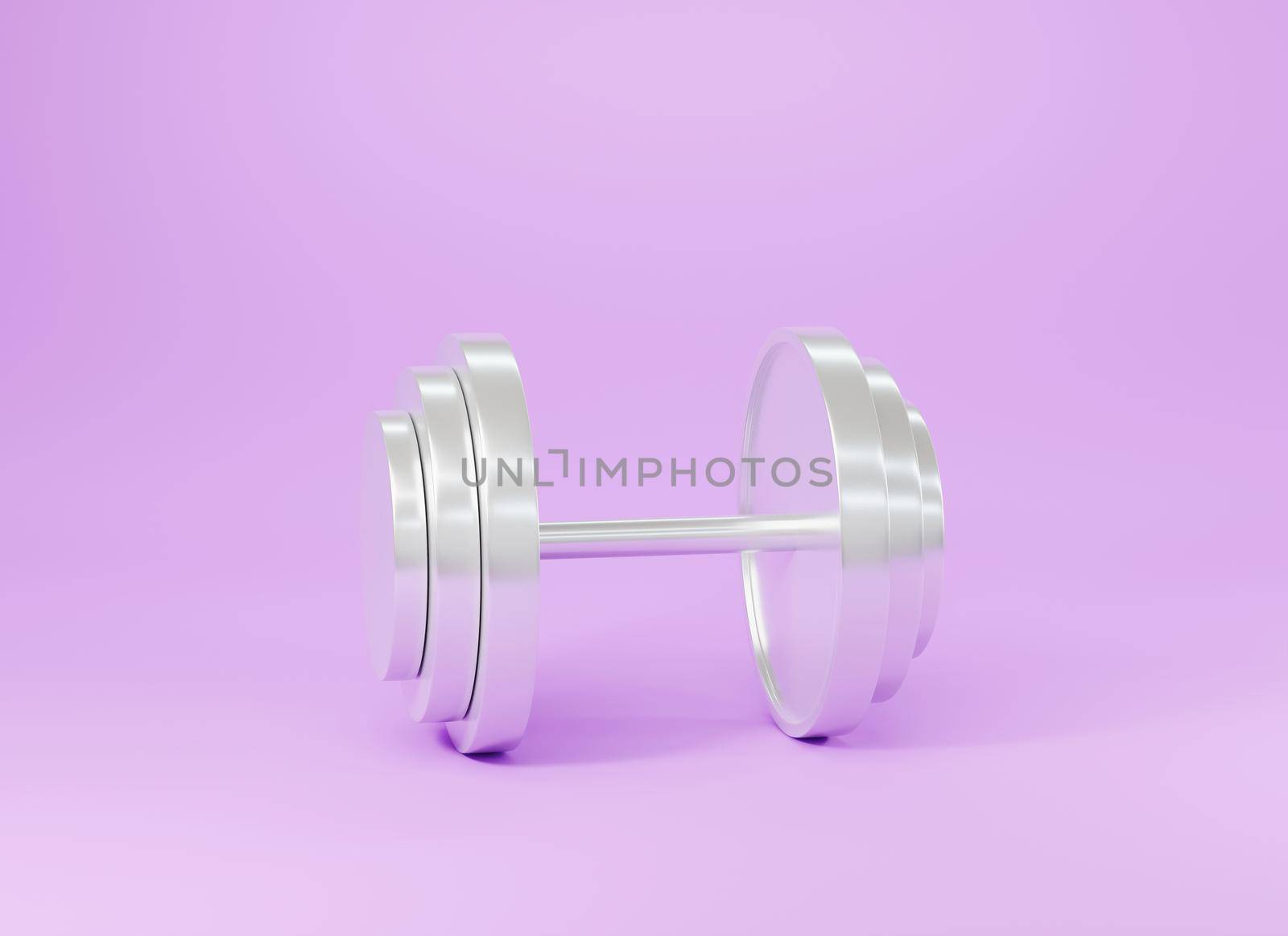 One dumbbell against metal isolated by Sorapop